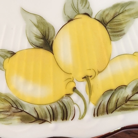Vintage Dillard's Fruit & Floral 10" Porcelain Plate and Server w/ Gold Trim - Picture 3 of 10